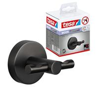 tesa MOON Gancho Autoadhesivo para Albornoz - Colgador de Metal Revestido de PVD, Cepillado en Grafito - sin Taladrar, Incluye Solución Adhesiva - 50 mm x 65 mm x 53 mm