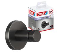 tesa Moon Graphite Gancho para Toallas - 37 x 37 x 36 mm | Gancho de bańo redondo sin taladrar - Grafito cepillado - Metal con recubrimiento PVD - Adhesivo incluido