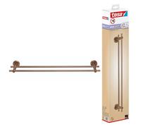 tesa Moon Toallero Autoadhesivo de Doble Barra - Secatoallas de Metal Revestido de PVD, Cepillado en Bronce - sin Taladrar, Incluye Solución Adhesiva - 112 mm x 640 mm x 50 mm