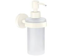 tesa® MOON WHITE Dispensador de Jabón de Vidrio Satinado con Estilo Industrial o Moderno - Autoadhesivo, Sin Taladro - Capacidad de 200 ml - 171 mm x 70 mm x 119 mm - Blanco Mate