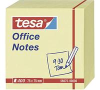 tesa Office Notes notas adhesivas - 400 hojas - 7,5 x 7,5 cm - amarillo | Notas adhesivas en amarillo claro - para oficina y hogar - gran adherencia y fáciles de despegar