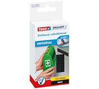 tesa On & Off Cinta de Uso Universal, Cinta Autoadhesiva de Gancho y Bucle para la Fijación Rápida de Objetos Ligeros, Negro, 2 cm x 100 cm