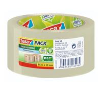 tesa pack Eco & Strong ecoLogo, Cinta de Embalaje Amigable con el Medio Ambiente de PP 100% Reciclado, Resistente a los Rayos UV y al Paso del Tiempo, Transparente, 66 m x 50 mm