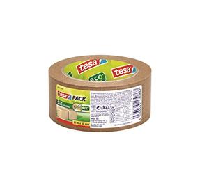 Tesa Paquete de 6 unidades de Precintos de Papel Ultra Strog ecologo, reforzado con fibra de vidrio, con fuerza extra fuerte, de papel reciclable, de materias primas certificadas FSC, 25 m x 50 mm