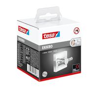 tesa Percha de Toallas Ekkro, de Metal Cromado Brillante, autoadhesiva, tecnología de Montaje Adhesiva, 50 x 50 x 63 mm