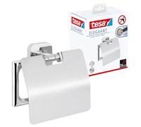 tesa Portarrollos para papel higiénico Elegaant, autoadhesivo, metal cromado, diseño único
