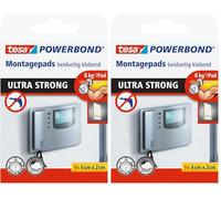 tesa Powerbond Ultra Strong - almohadillas de doble cara para instalación interior y exterior protegida - adhesivo ultra fuerte en ambas caras - embalaje con 9 almohadillas (Paquete de 2)