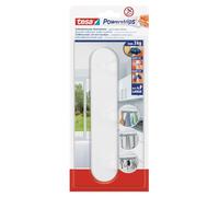 tesa Powerstrips Barra con ganchos - Blanca - Máx. 3 kg | Pack de 3 ganchos autoadhesivos de plástico - Para toallas y utensilios de bańo y cocina