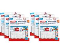 tesa Powerstrips - Ganchos autoadhesivos para Cortinas, extraíbles y Reutilizables, hasta 1 kg de Carga, 3 x 4 Piezas, Color Blanco (Paquete de 2)