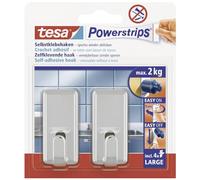 tesa Powerstrips Hooks Large CLASSIC Chrome