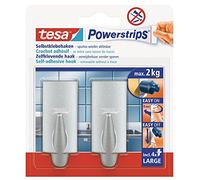 tesa Powerstrips Hooks Large TREND Chrome