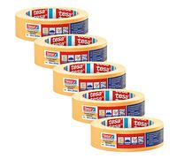 tesa Precision 4344 - Cinta adhesiva profesional (5 unidades, 50 m x 30 mm), color naranja