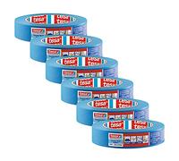 tesa Precision 4440 - Cinta adhesiva de pintor UV-PLUS para exteriores, 6 unidades, resistente a la intemperie, para uso en exteriores, para enmascarar y cubrir con precisión, color azul, 50 m x 25 mm