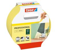 tesa Professional Cinta de carrocero - Amarilla - 25 m x 25 mm | Cinta de carrocero de papel washi extrafino - Para enmascarar con gran precisión en interiores y exteriores