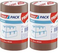 tesa PROMO Precinto BASIC PP, marrón (torre de 3u. x 50:48) (Paquete de 2)
