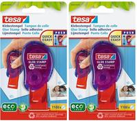 tesa Sello Adhesivo, Solución Adhesiva para Pegar Rápidamente Papel, Fotos, Cartón y Notas, 1100 Aplicaciones de Adhesivo Doble Cara, Empaque Ecológico (Paquete de 2)