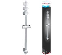 tesa SPAA Barra de ducha - Longitud: 705 mm | Soporte regulable para cabezal de ducha sin taladrar - Metal cromado - Adhesivo incluido