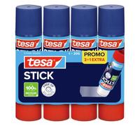 tesa Stick Pegamento en Barra ecoLogo, Barra de Pegamento sin Olor para Papel y Cartón, Sin Disolventes y Amigable con el Medio Ambiente, 4 x 20 g