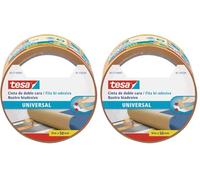 tesa TE56171-00005-11 Cinta Doble cara Universal 10 m x 50 mm, Beige, Standard (Paquete de 2)