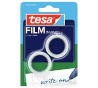 tesa tesafilm Invisible Cinta adhesiva - 2 rollos - 10 m x 19 mm | Cinta casi invisible y neutra en fotocopias - Rasgable a mano - Desenrollado silencioso - Resiste UV y envejecimiento