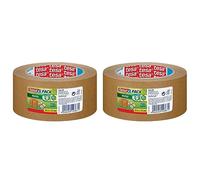 tesa Tesapack Cinta de embalaje tesapack, Paper ecologo, 50 mm x 50 m, marrón (Paquete de 2)