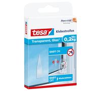 tesa Tiras adhesivas para superficies transparentes - 200 g - 16 uds. | Con tecnología tesa Powerstrips - para interiores - hasta 200 g - gancho transparente reutilizable