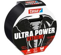 tesa Ultra Power Extreme Cinta de reparación - Negra - 10 m x 50 mm | Cinta adhesiva de fijación extrafuerte para superficies rugosas - Resistente a la intemperie y rasgable a mano