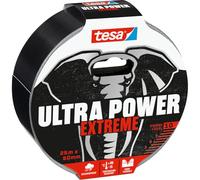 tesa Ultra Power Extreme Cinta de reparación - Negra - 25 m x 50 mm | Cinta adhesiva de fijación extrafuerte para superficies rugosas - Resistente a la intemperie y rasgable a mano