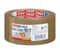 tesa Ultrastrong 57177-00000 Cinta Adhesiva, 66 x 50 mm, Marrón | Cinta de embalaje extrafuerte de PVC - Para paquetes pesados - Resistente al desgarro - Desenrollado silencioso