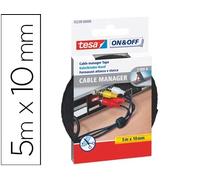 Tesa Velcro Adhesivo para Agrupar Cables 5m x 10mm Negro