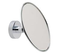 tesa VISIOON Espejo Cosmético de Pared con 3x de Aumento - Espejo Redondo para Maquillaje - Montaje Autoadhesivo sin Taladro para Baldosas, Metal y Otras Superficies, 14 cm de Diámetro, Color Plateado
