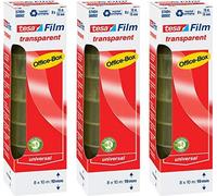 tesafilm Cinta adhesiva, transparente, Caja de oficina con 8 rollos (10 m: 19 mm, 3 cajas)