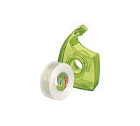 tesafilm CLEAR RECYCLED - cinta adhesiva transparente, plástico 100% reciclado, 33 m x 19 mm + dispensador manual
