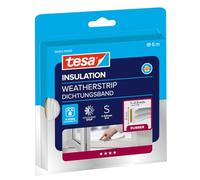 tesamoll Perfil E, Burlete de Caucho Autoadhesivo para Aislar Ventanas y Puertas y Sellar Huecos, Blanco, 6 m x 9 mm x 4 mm