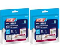 tesamoll Perfil E, Burlete de Caucho Autoadhesivo para Aislar Ventanas y Puertas y Sellar Huecos, Blanco, 6 m x 9 mm x 4 mm (Paquete de 2)