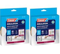 tesamoll Perfil E, Burlete de Caucho Autoadhesivo para Aislar Ventanas y Puertas y Sellar Huecos, Blanco, 25 m x 9 mm x 4 mm (Paquete de 2)