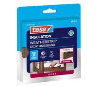 tesamoll Perfil E, Burlete de Caucho Autoadhesivo para Aislar Ventanas y Puertas y Sellar Huecos, Marrón, 6 m x 9 mm x 4 mm