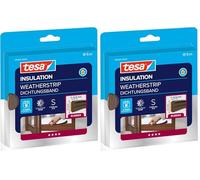 tesamoll Perfil E, Burlete de Caucho Autoadhesivo para Aislar Ventanas y Puertas y Sellar Huecos, Marrón, 6 m x 9 mm x 4 mm (Paquete de 2)