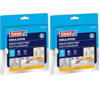 tesamoll Perfil I STANDARD, Burlete Cortavientos, Cinta Autoadhesiva de Espuma adecuado para Aislar Ventanas y Puertas del Hogar, Blanco, 10 m x 9 mm x 4 mm (Paquete de 2)