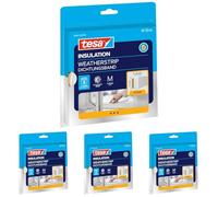 tesamoll Perfil I STANDARD, Burlete Cortavientos, Cinta Autoadhesiva de Espuma adecuado para Aislar Ventanas y Puertas del Hogar, Blanco, 10 m x 9 mm x 4 mm (Paquete de 4)