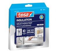 tesamoll Silicona PREMIUM FLEXIBLE, Tira de Silicona Adhesiva para Sellar Brechas de Ventanas y Puertas, Transparente, 6 m x 8 mm x 7 mm