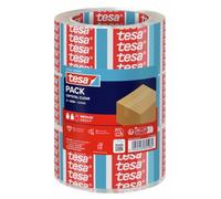 tesapack Crystal Clear Cinta de embalaje - 3 rollos - 66 m x 50 mm | Cinta de embalaje ultratransparente de PE - Resistente al desgarro, los rayos UV y el envejecimiento