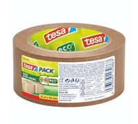tesapack PAPER ULTRA STRONG ecoLogo - Cinta de Embalaje de Papel Reciclable - Reforzada con Fibra de Vidrio y Adhesivo Extrafuerte - Elaborada con Materiales Certificados por el FSC - 25 m x 50 mm