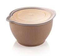 Tescoma 630383 - Juego de 2 cuencos de plástico con tapa, 3,4 litros y 2,0 litros, línea Delícia