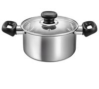 Tescoma 730918 - Cacerola con tapa, 18 cm de diámetro, 2,0 l, acero inoxidable, línea Brava