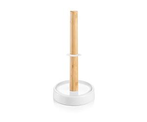 Tescoma 900885 Online - Portarrollos de Cocina, Vertical, de cerámica y Madera, Blanco, 15 x 31 cm