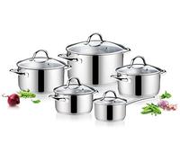 Tescoma Ambition Batería de Cocina, Acero Inoxidable, Gris, 49,5 x 26,5 x 26 cm, 10 Unidades