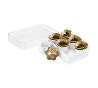 Tescoma Delicia Cortapastas Galletas Navidad, Plástico, Dorado, 22 x 14 x 4,60 cm, 6 Unidades