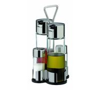 Tescoma VINAGRERA 4PZ Club Brillo, Plateado/Negro