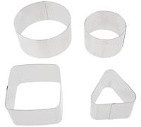 Tescoma MOLDES DE EMPLATAR GrandCHEF, 4 PZS, Acero Inoxidable, Gris